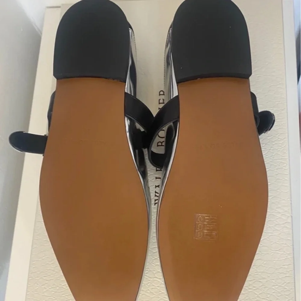 Wales Bonner Silver Flats with Black Embellished Strap - Picture 9 of 9